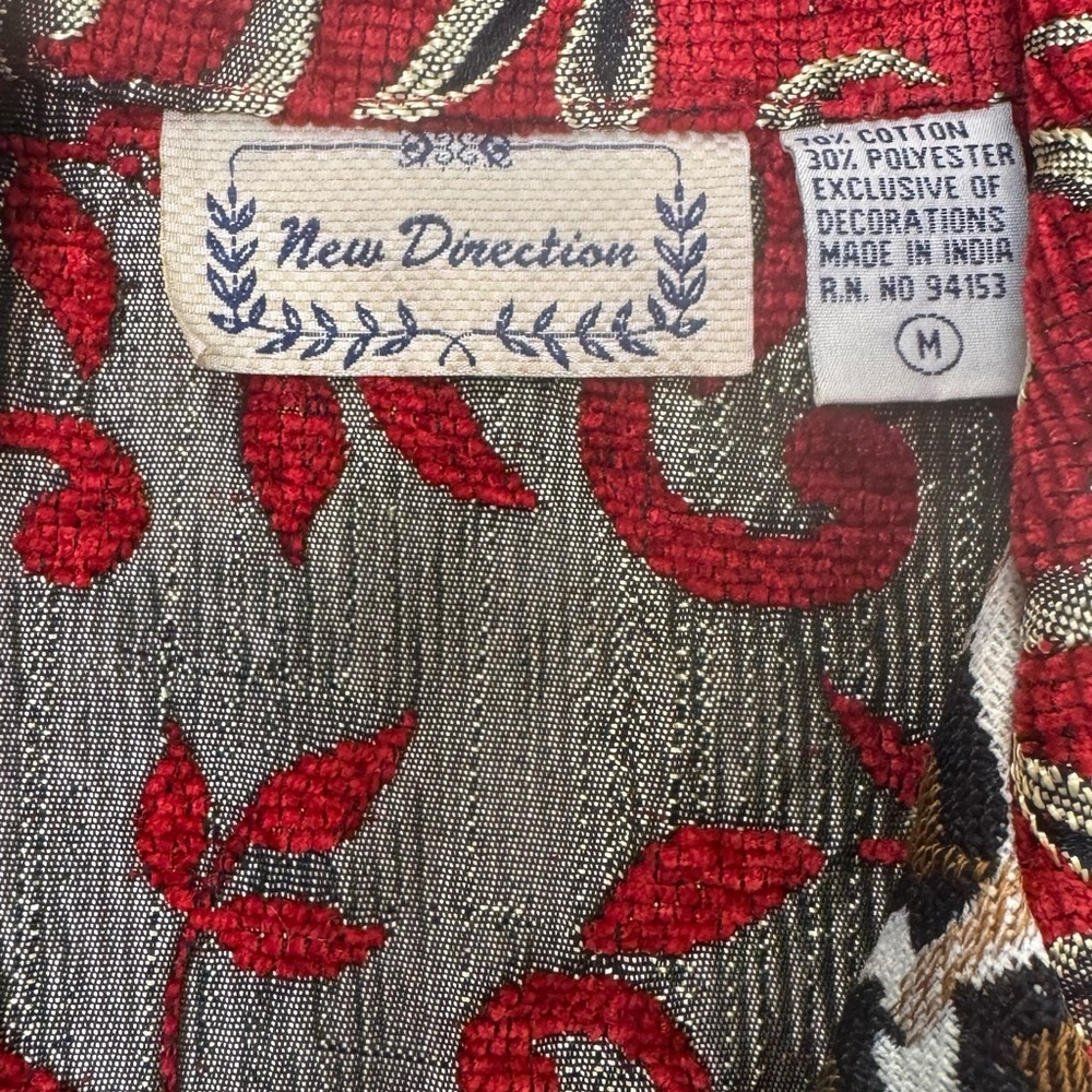 Leopard‎ Print Tapestry Patchwork Blazer Size Med… - image 4